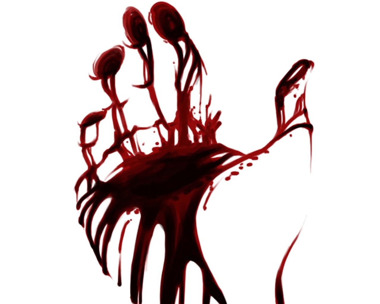 Кровавый отпечаток руки