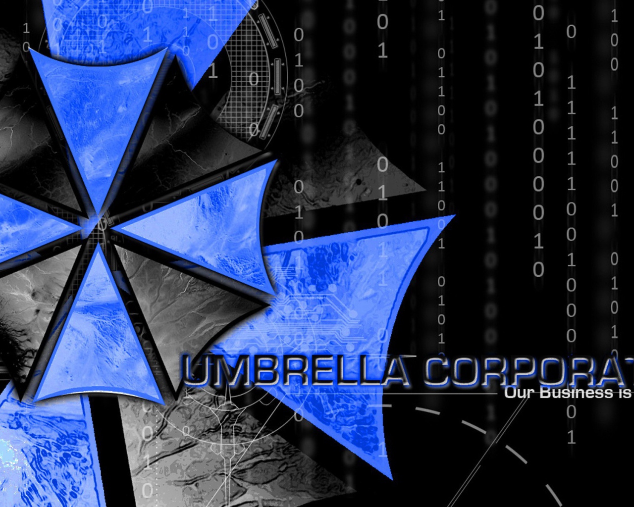 Сине черные зонтики корпорации Эмбрелла