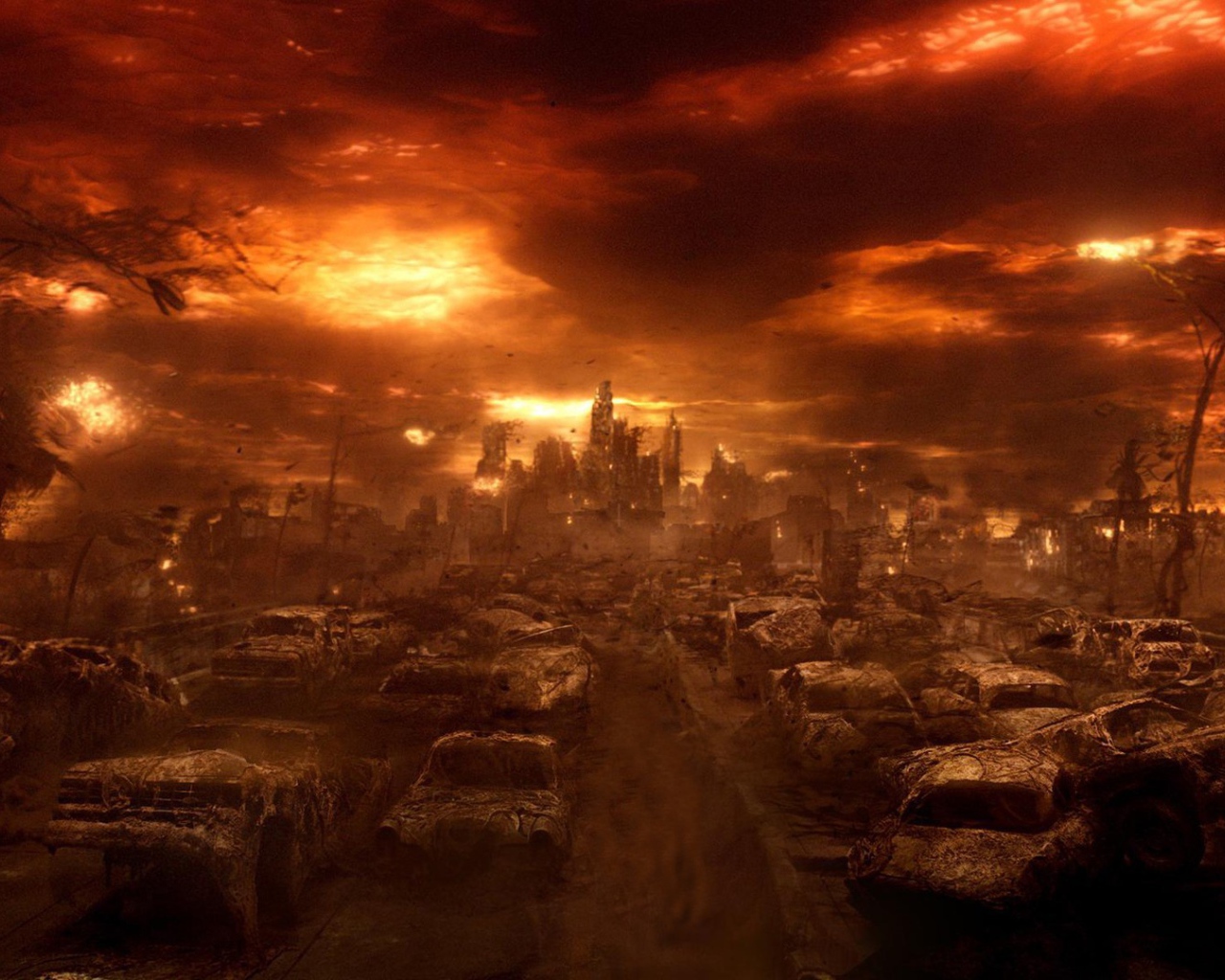 Город после атомного взрыва