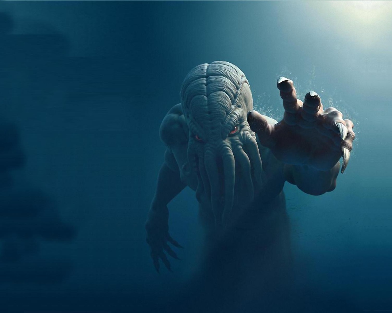 Монстр Ктулху на дне моря