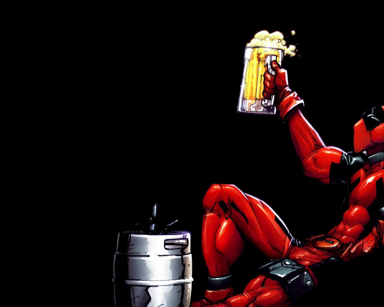 Дэдпул пьет пиво