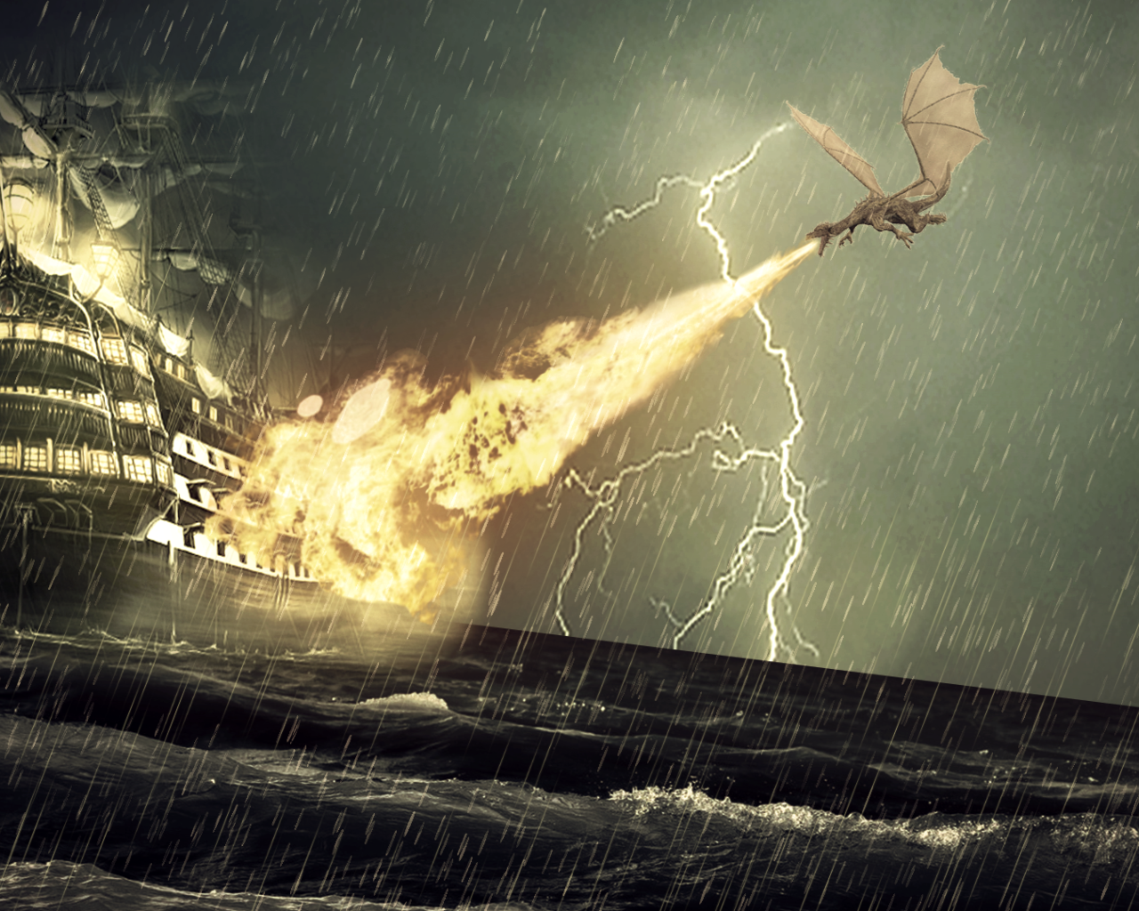 Дракон напал на корабль