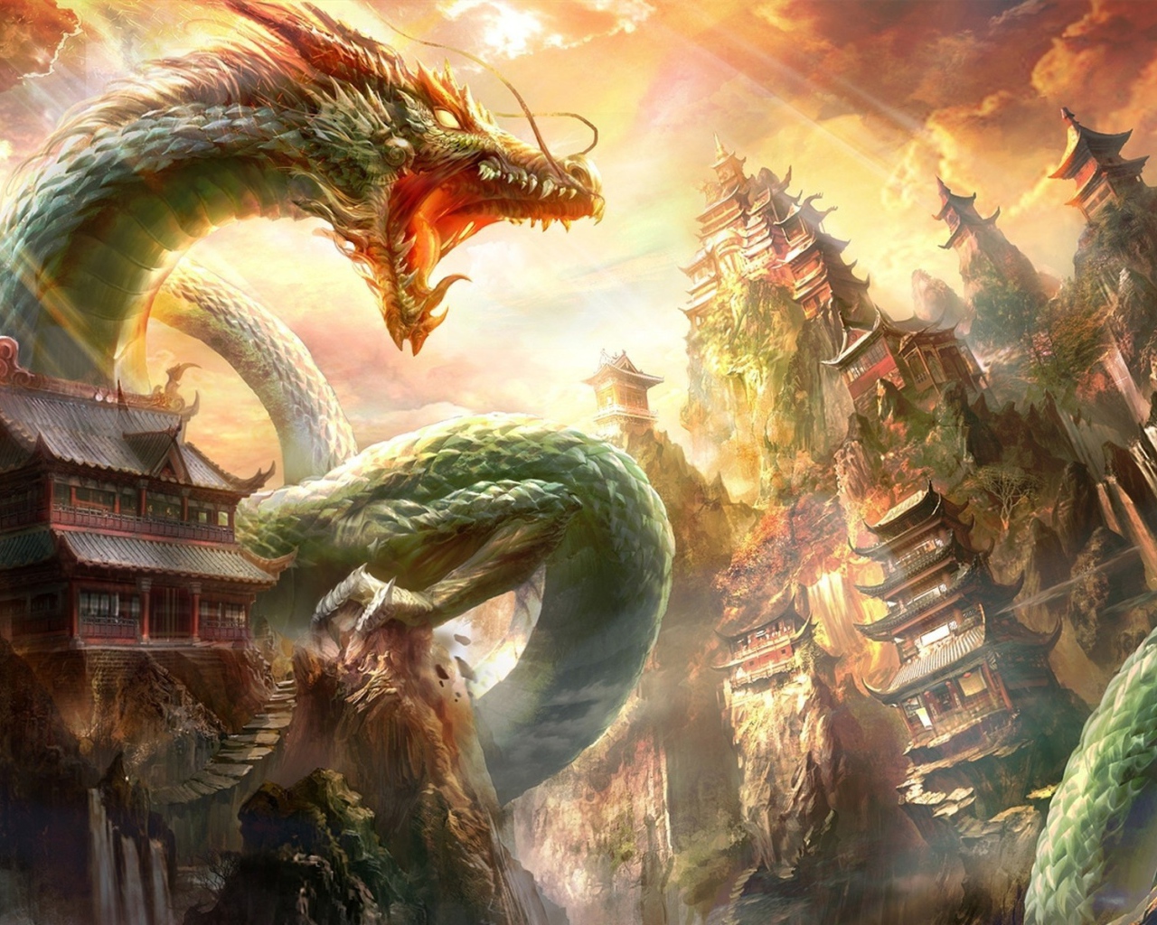 Дракон в городе в Китае