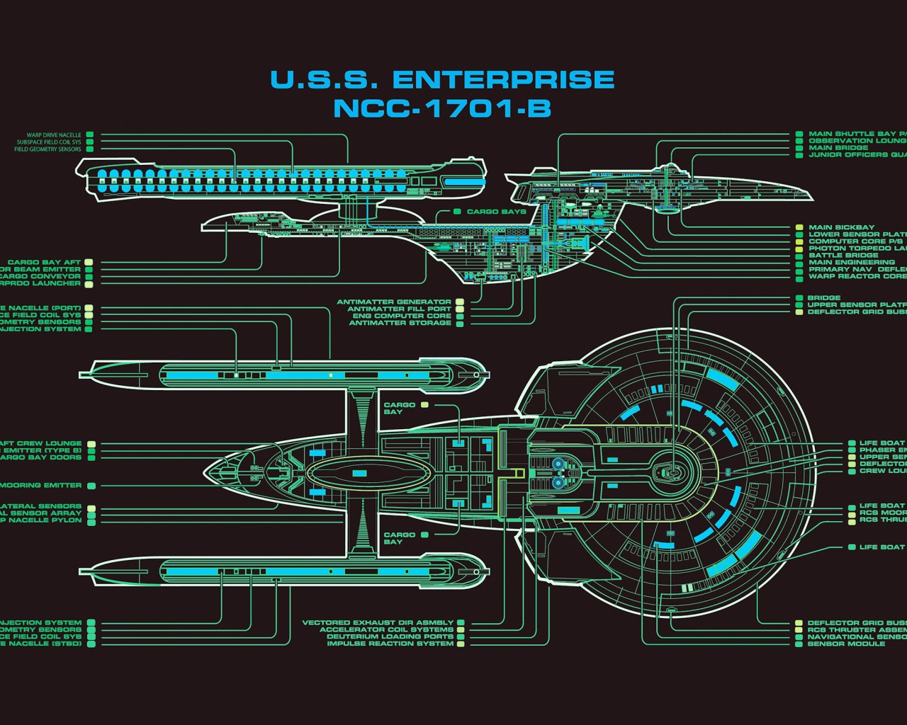 Чертеж корабля Энтерпрайз, сериал Звездный путь