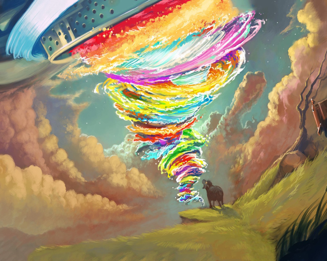 Фантастическое радужное торнадо
