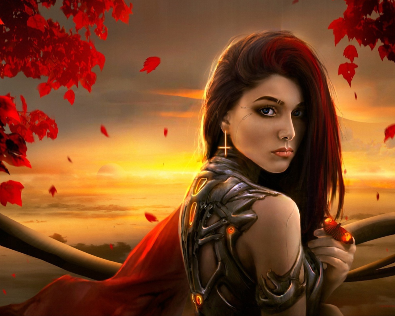 Фэнтези девушка в железных латах