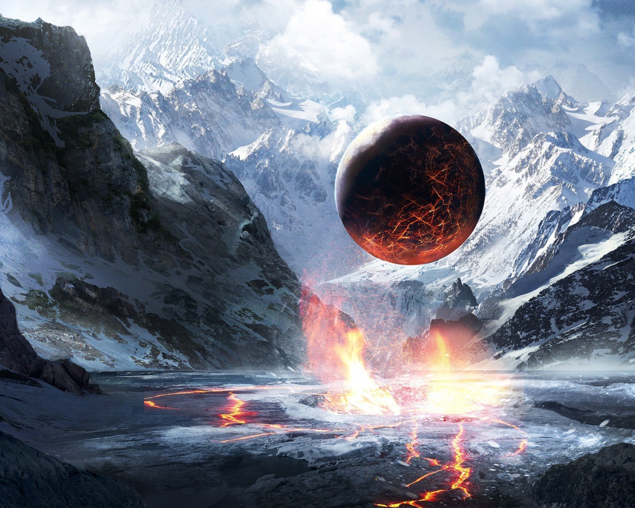 Огненный шар в мире льда