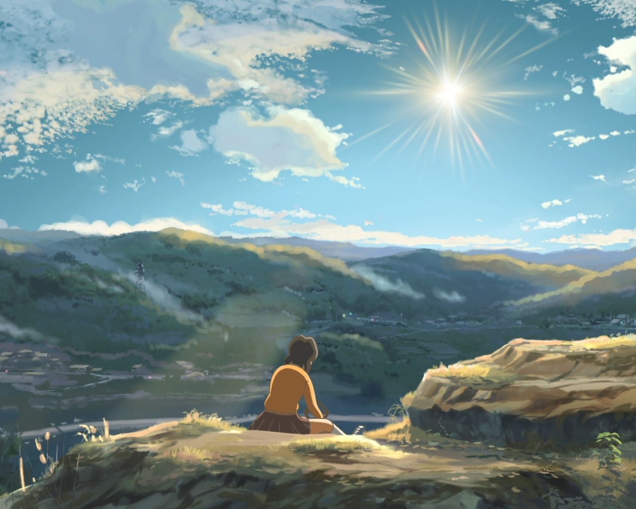 Девочка смотрит на фэнтези страну