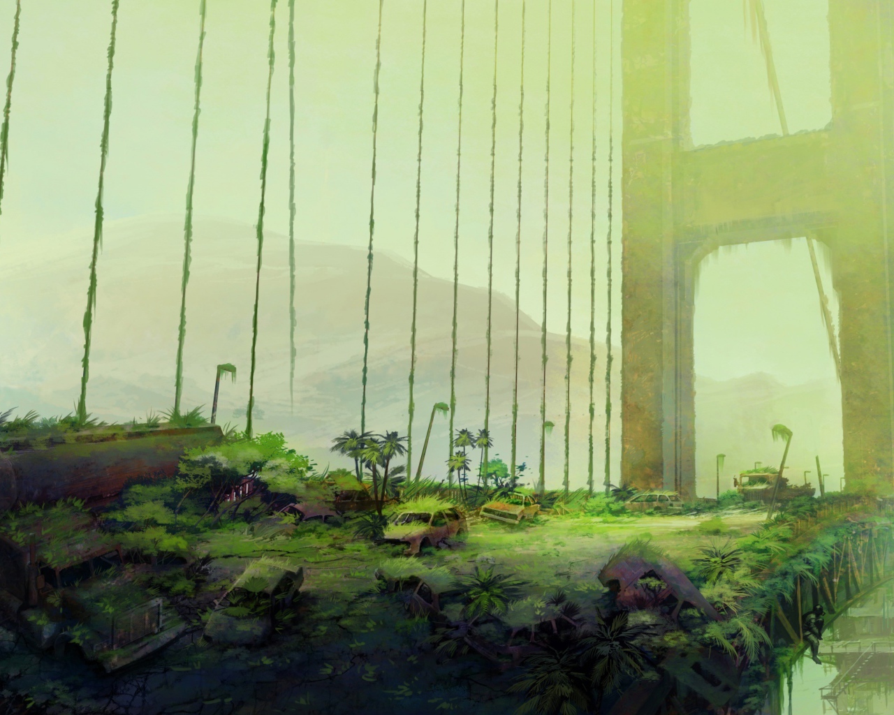 Поросший травой Бруклинский мост