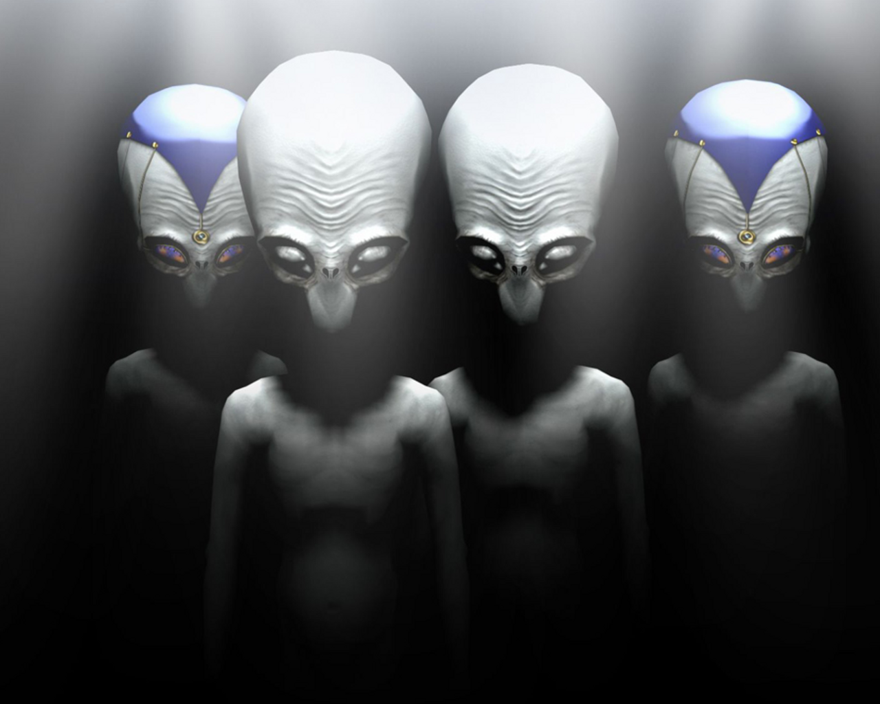 Серые пришельцы в лучах света