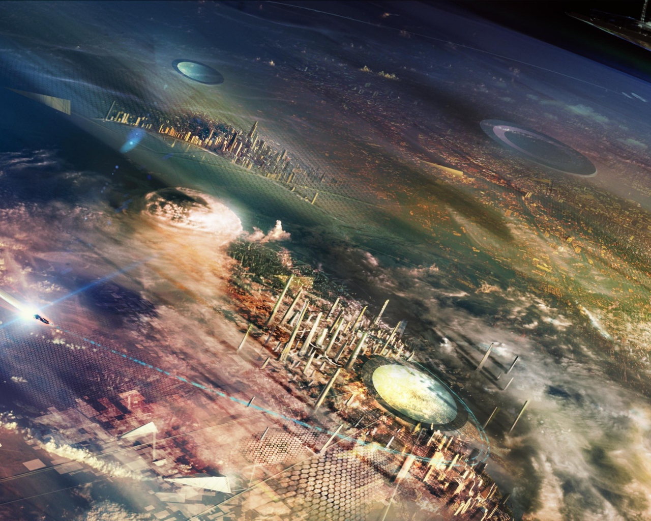 Огромные города на поверхности планеты