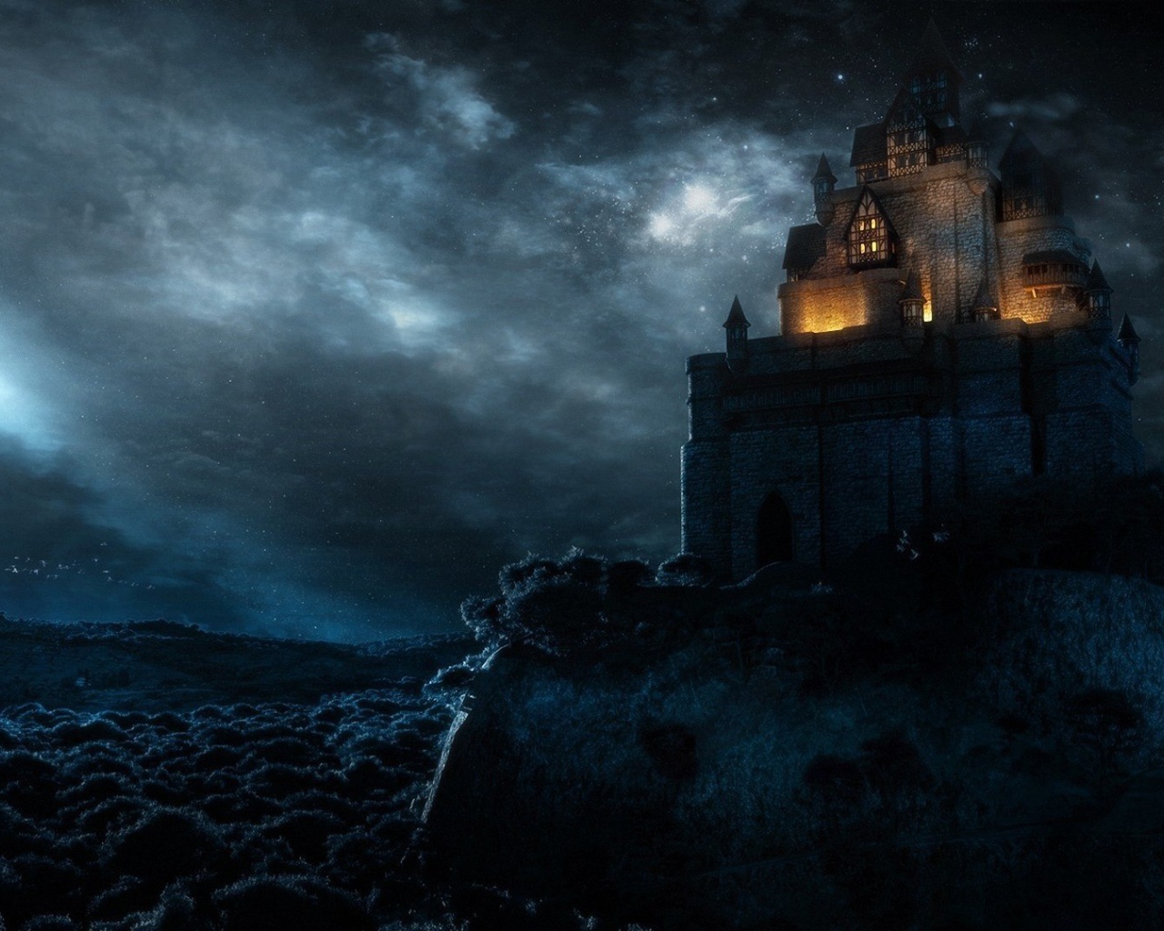 Неприступный замок на скале