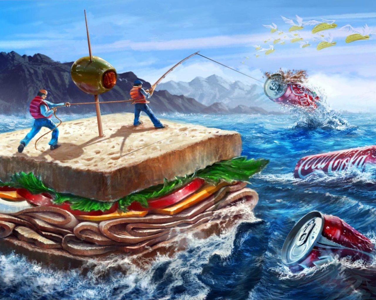 Путешествие в море на бутерброде