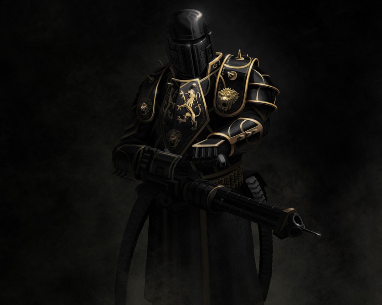 Рыцарь в доспехах киберпанк