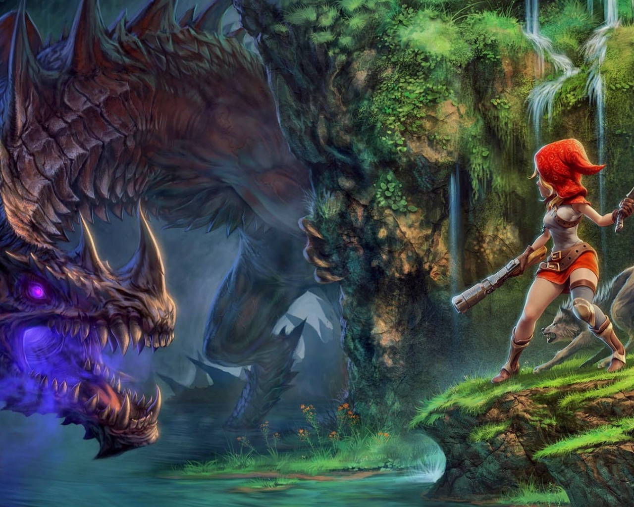 Красная шапочка встретила в лесу дракона