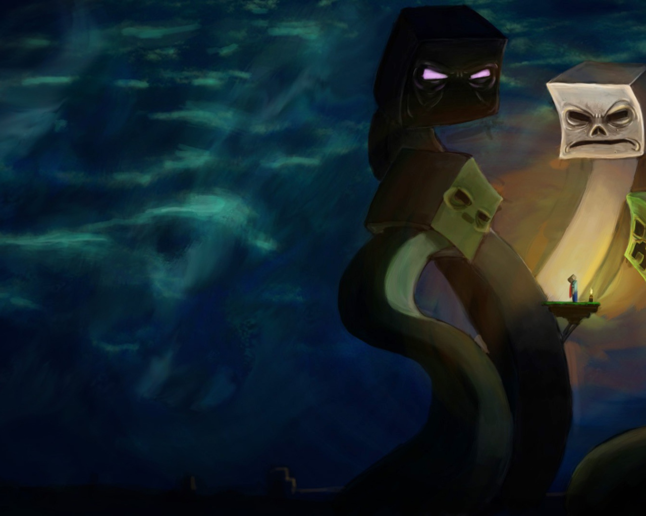 Чудовище с квадратными головами