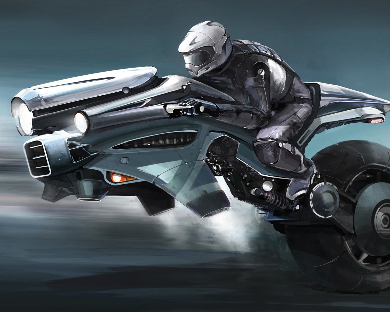 Мотоцикл на одном колесе в будущем