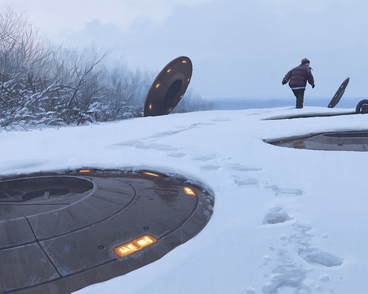 Открытые люки пусковых шахт для ракет