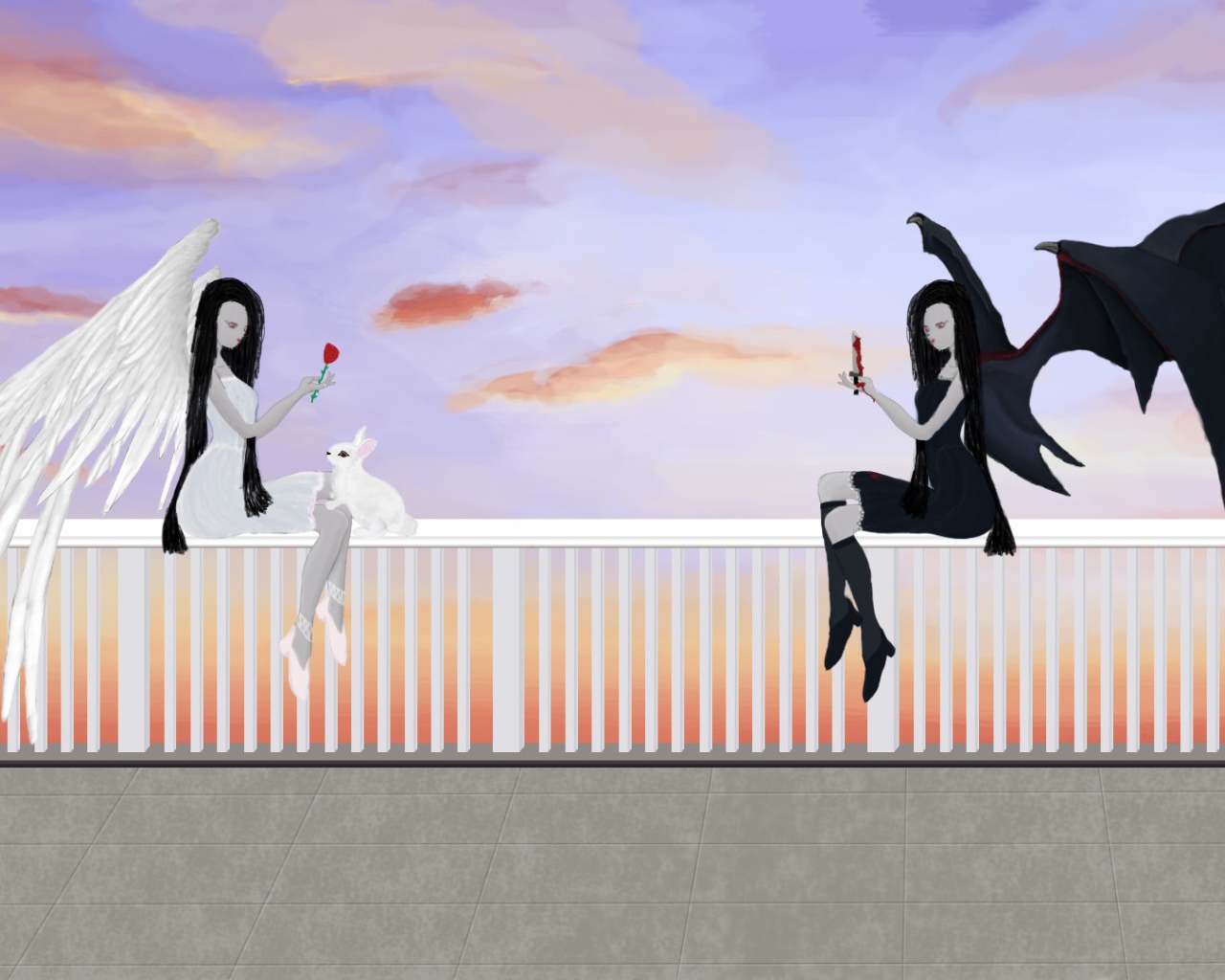 Кролик между ангелом и демоном