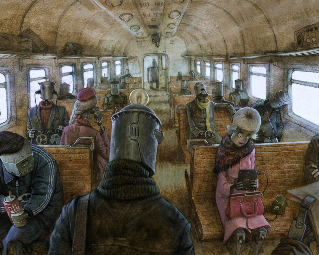 Железные роботы в поезде