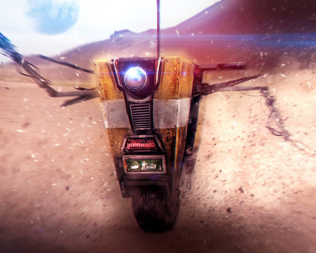 Робот на одном колесе в пустыне