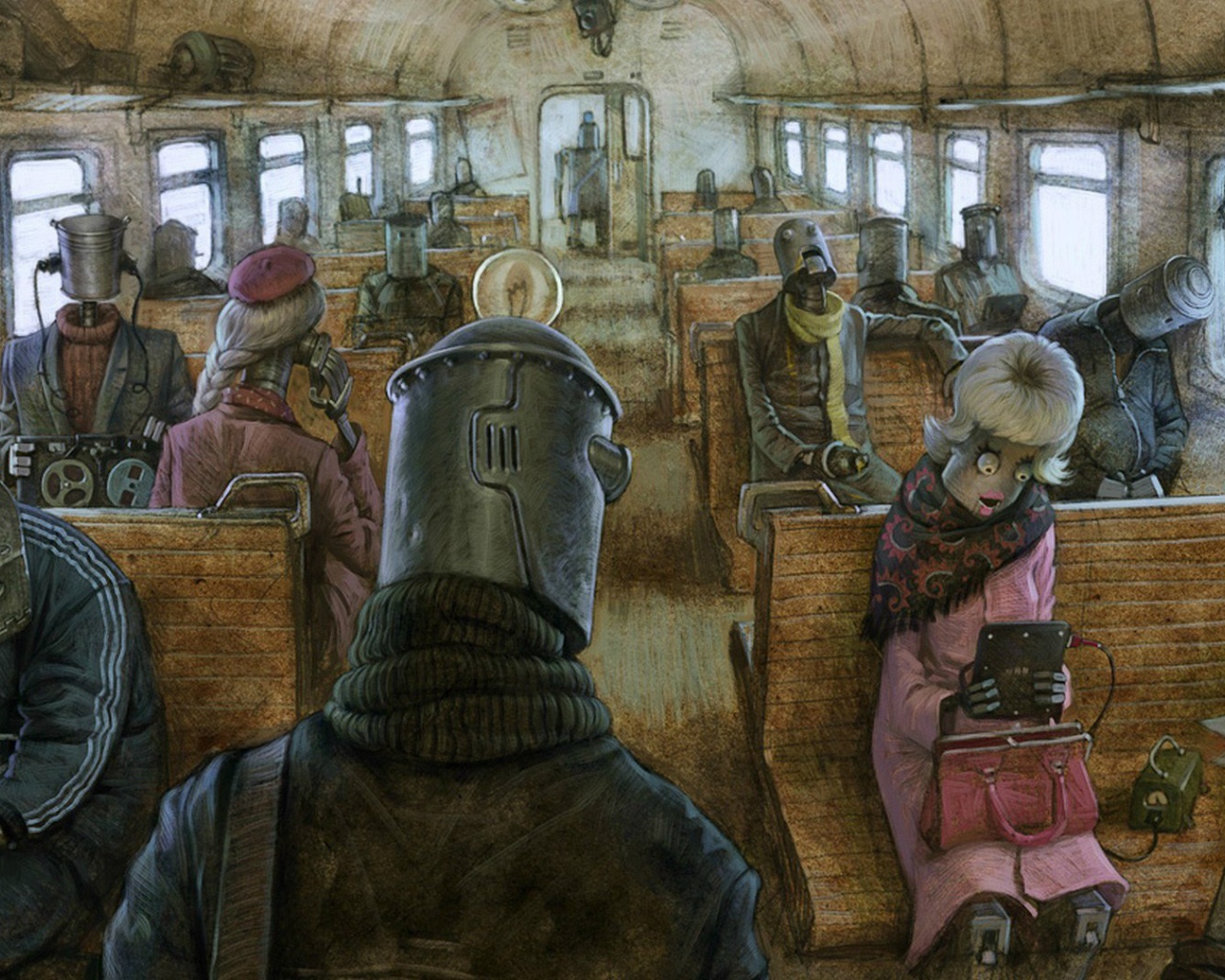 Роботы в пригородном поезде