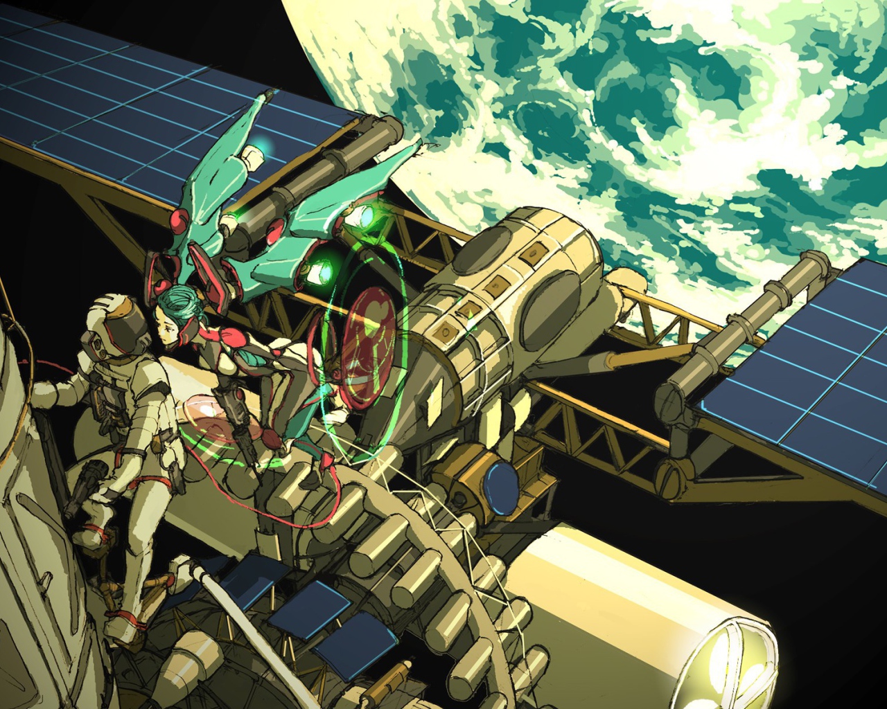 Роботы ремонтируют космическую станцию