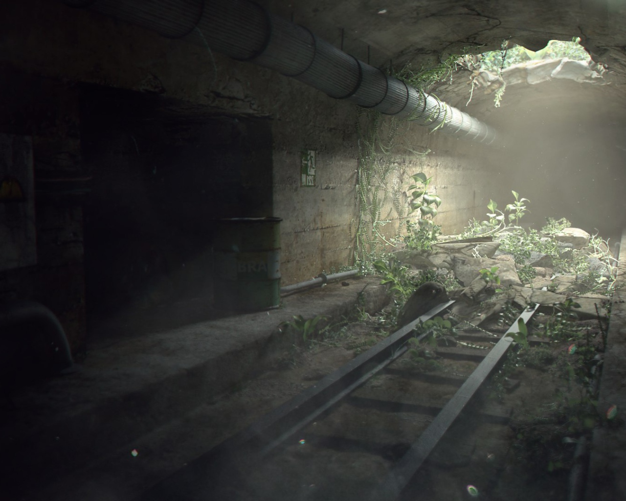 Разрушенный тоннель метро