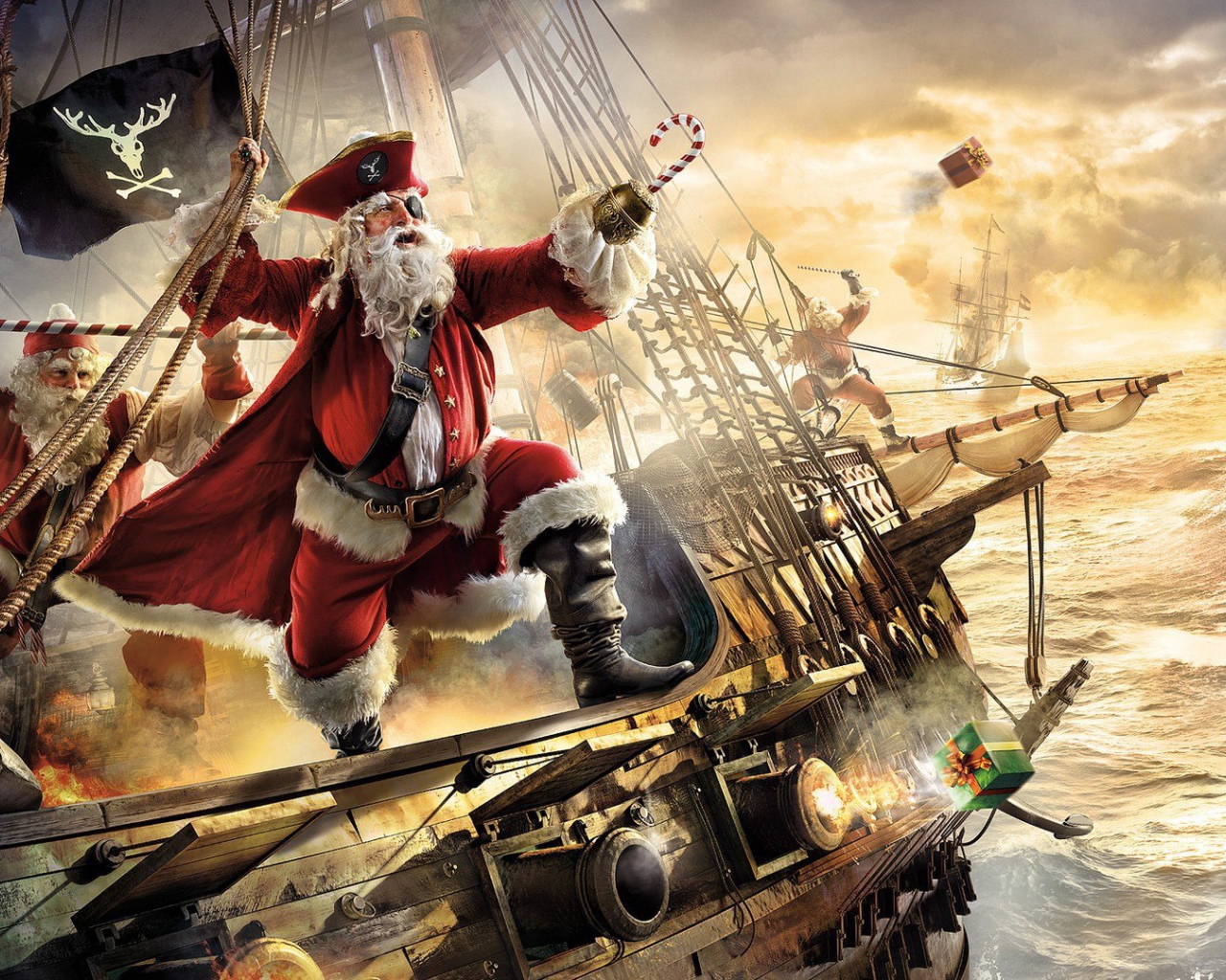 Санта Клаус на пиратском корабле