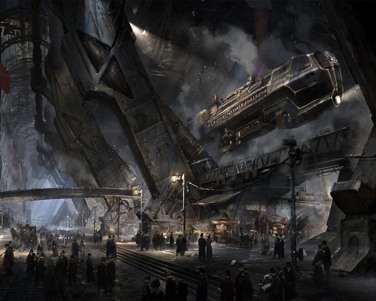 Космопорт в стиле стимпанк