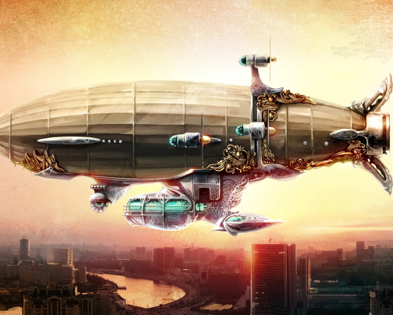 Дирижабль, стиль стимпанк