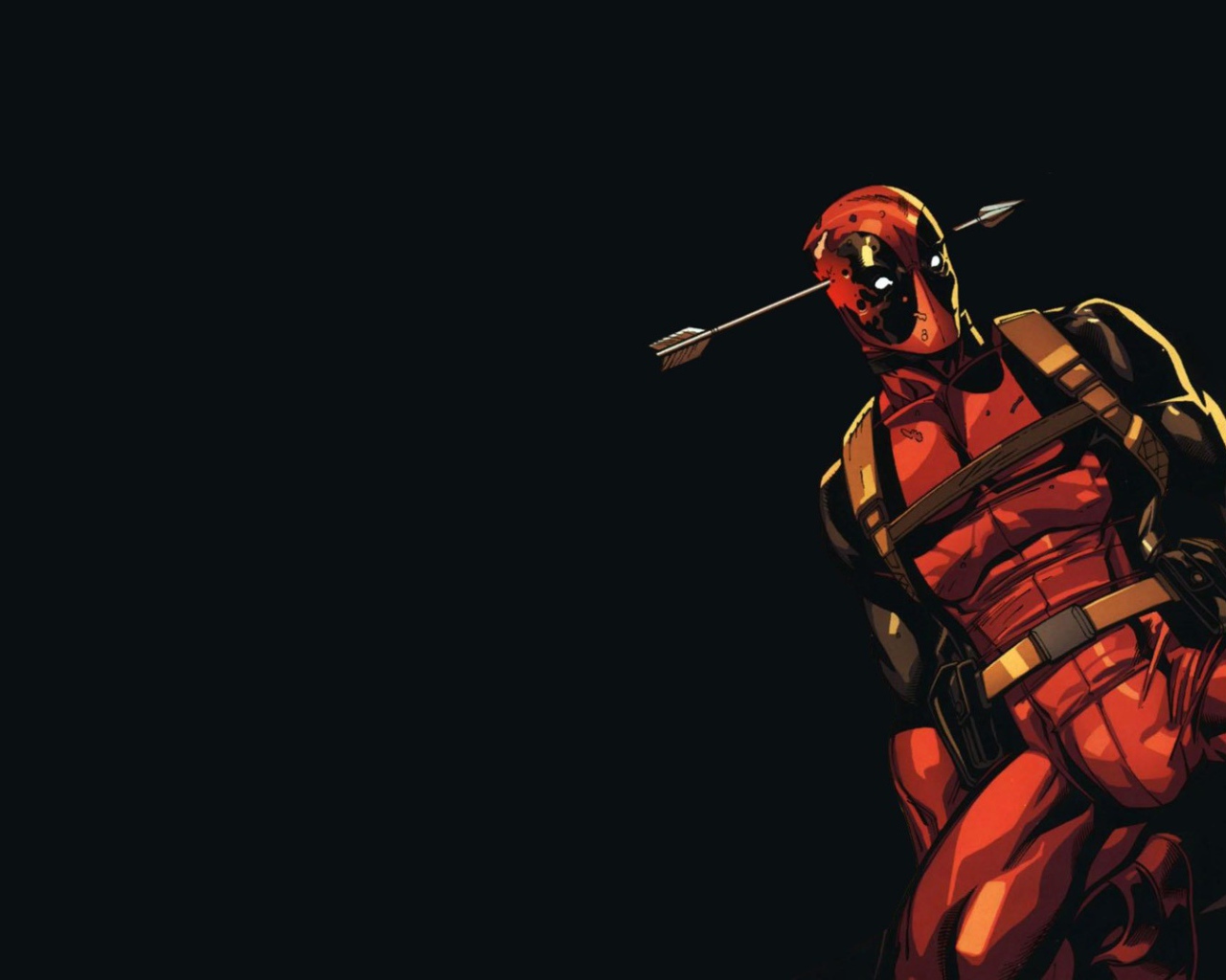 Стрела пронзила голову Дэдпула