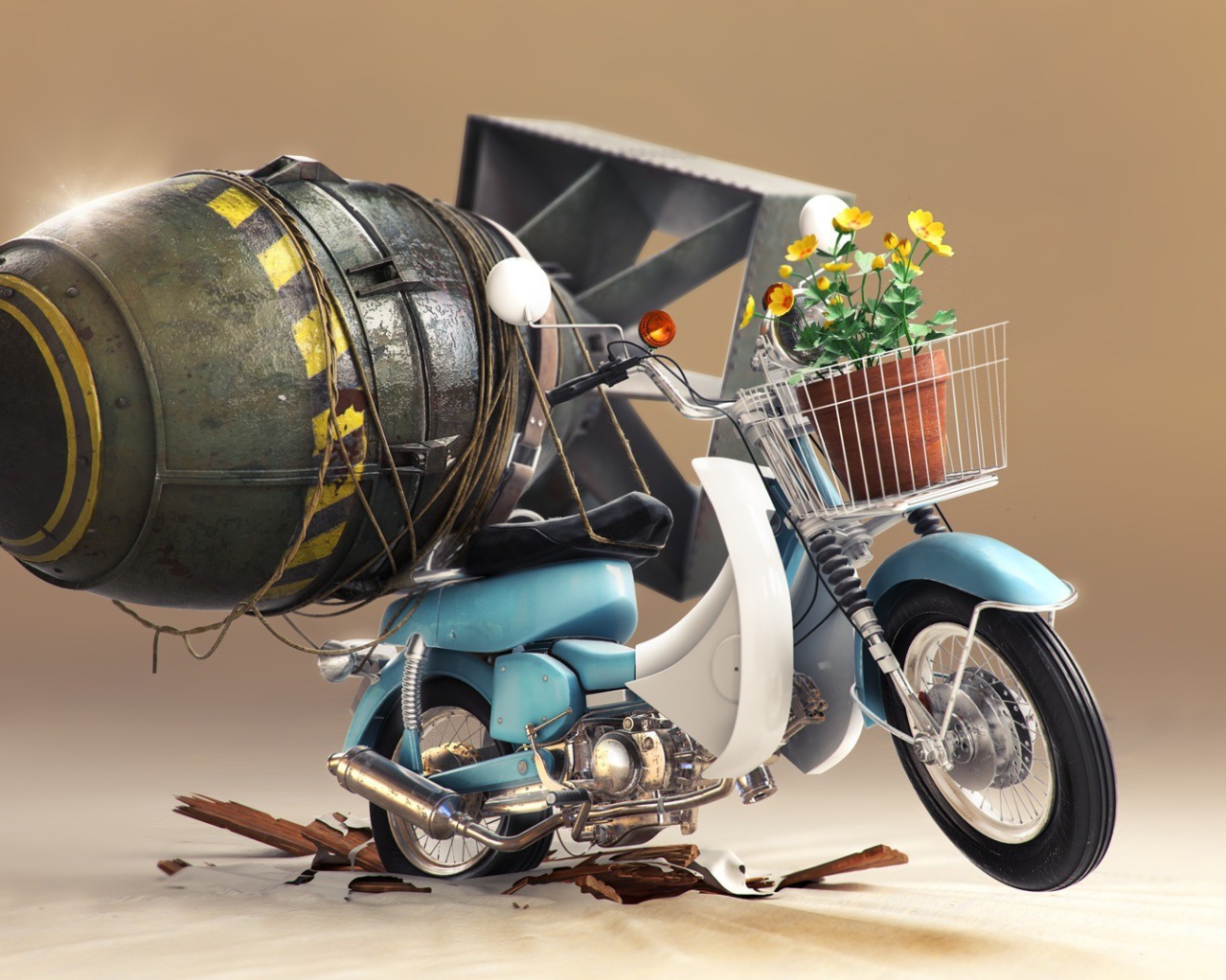 Атомная бомба на мотороллере