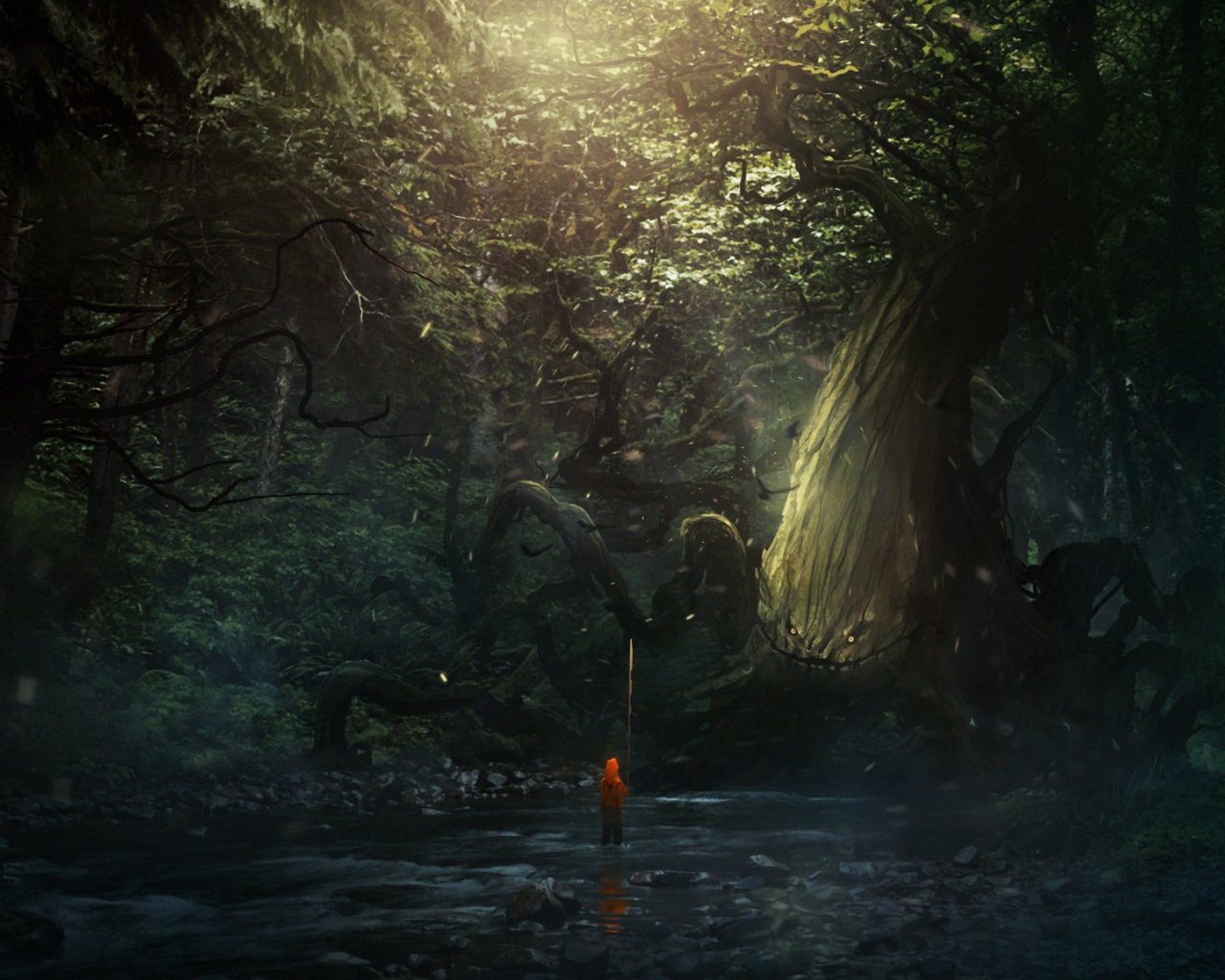 Мальчик в лесной чаще