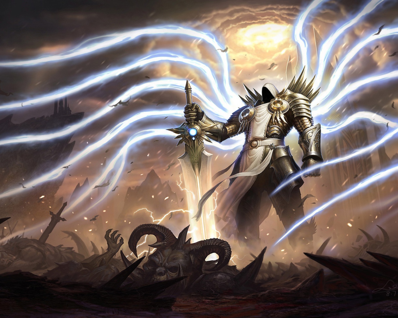 Демон с щупальцами из энергии