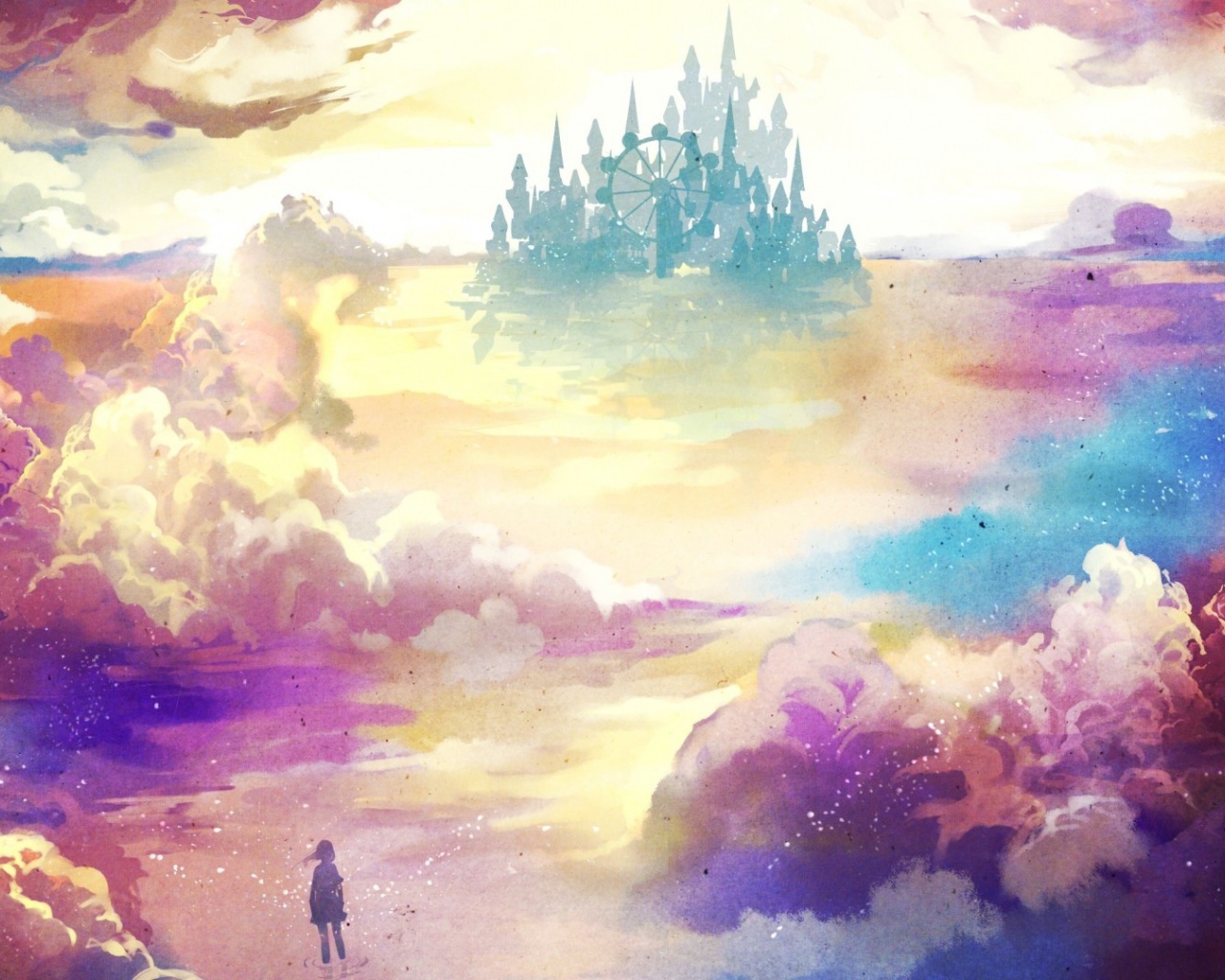 Девочка идет в замок своей мечты