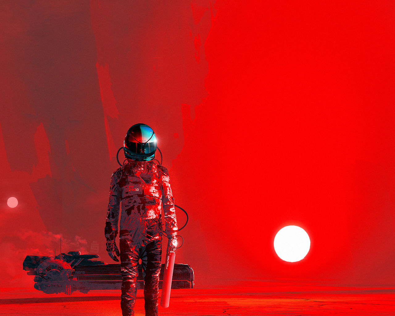 Девушка космонавт в красной дымке, Kuldar Leement