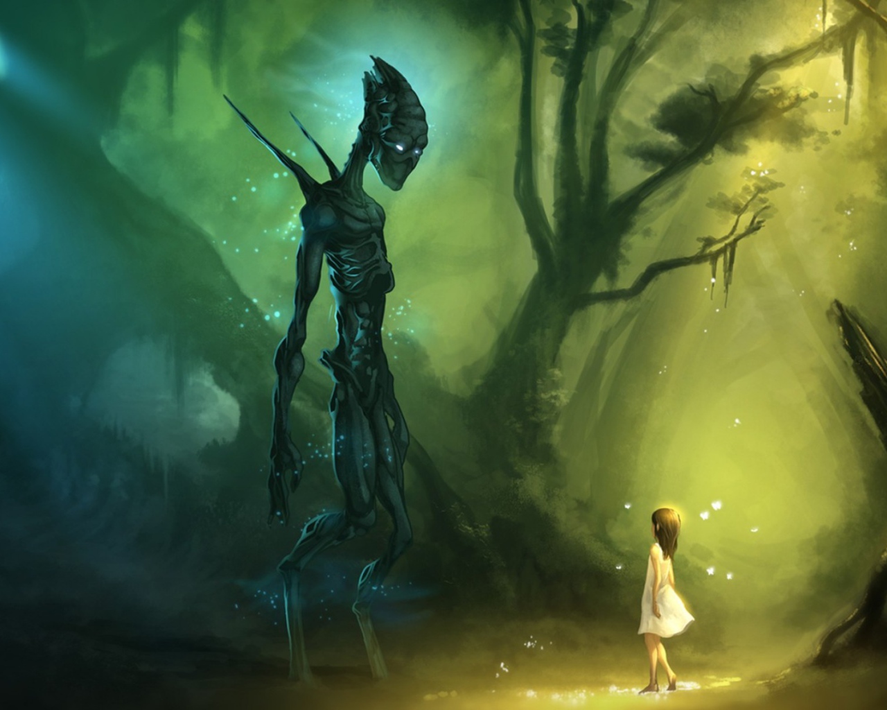 Девочка встретила в лесу пришельца