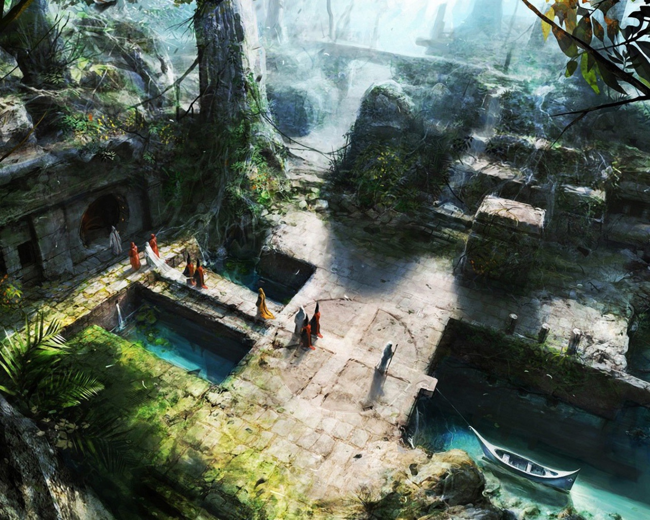 Жрецы в древнем храме