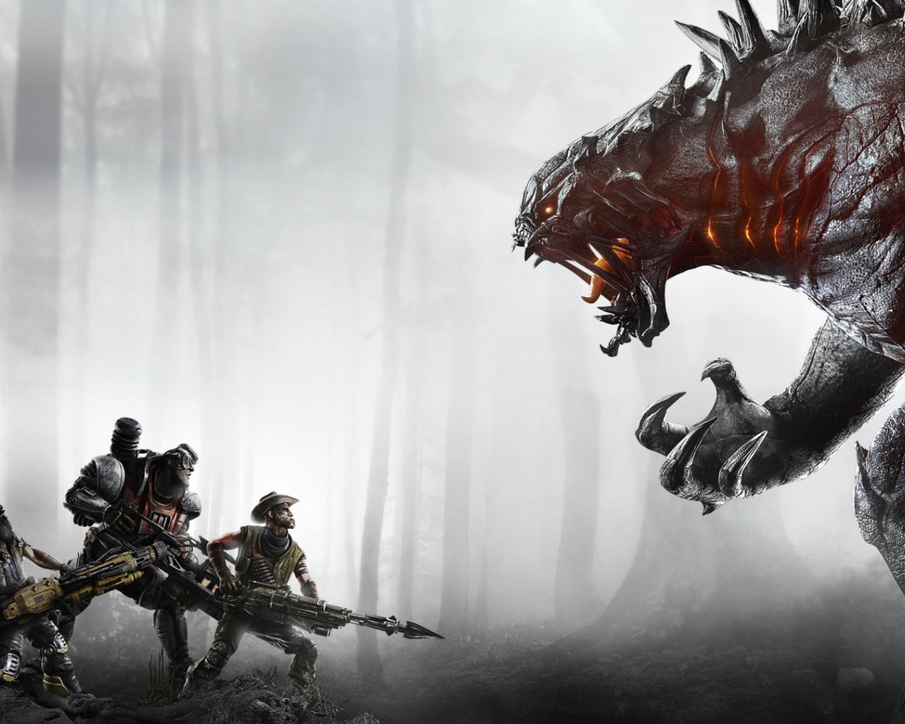 Солдаты храбро сражаются с монстром