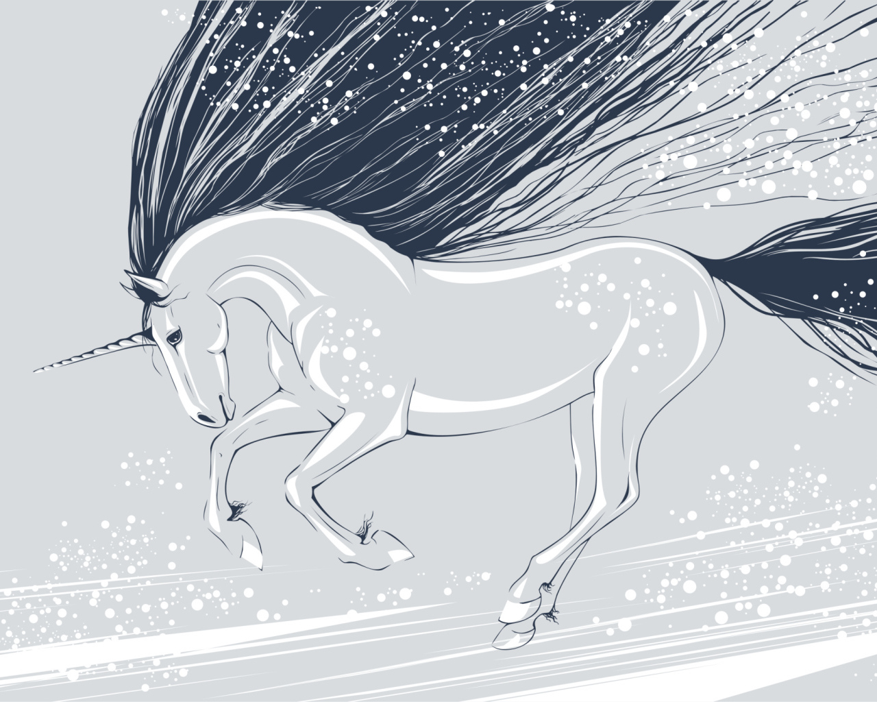 Единорог с длинной гривой