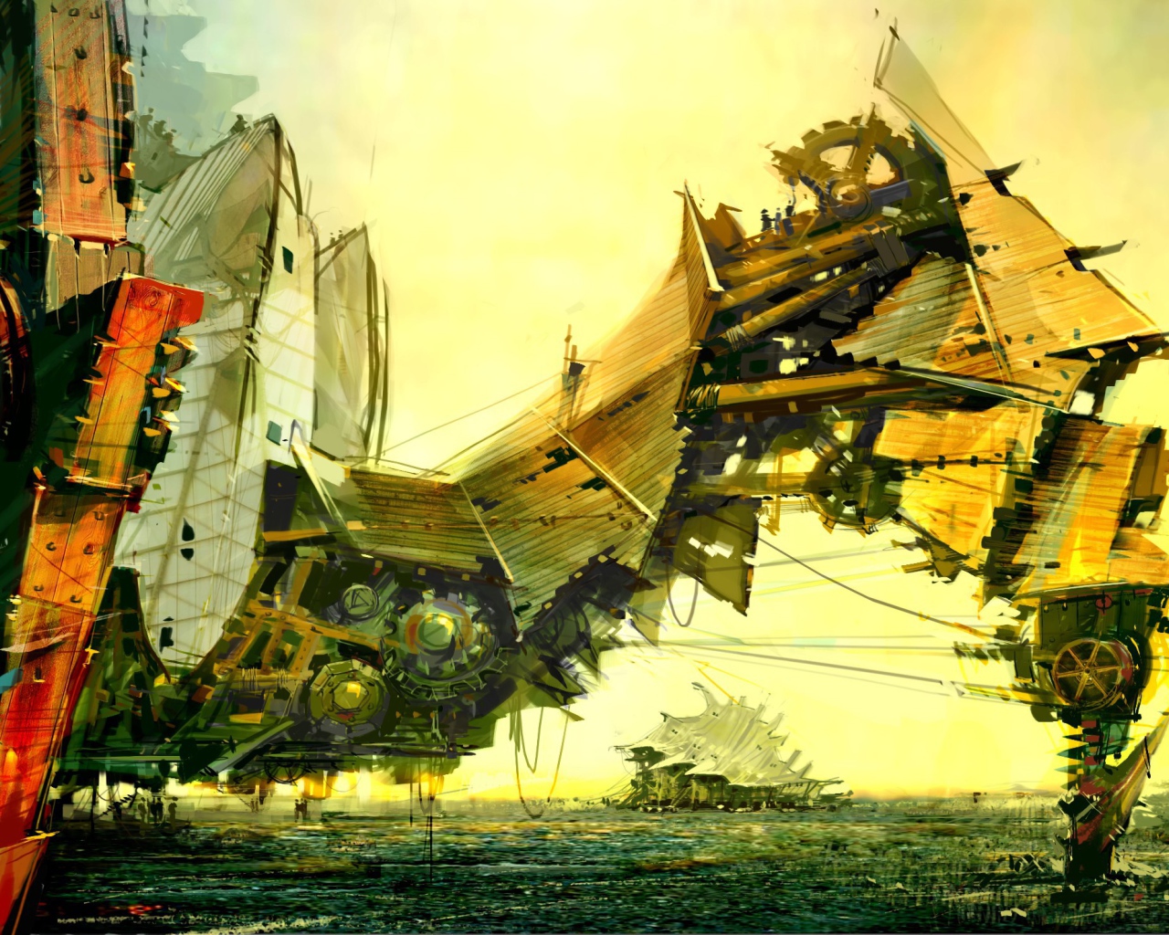 Шагающий город, стимпанк