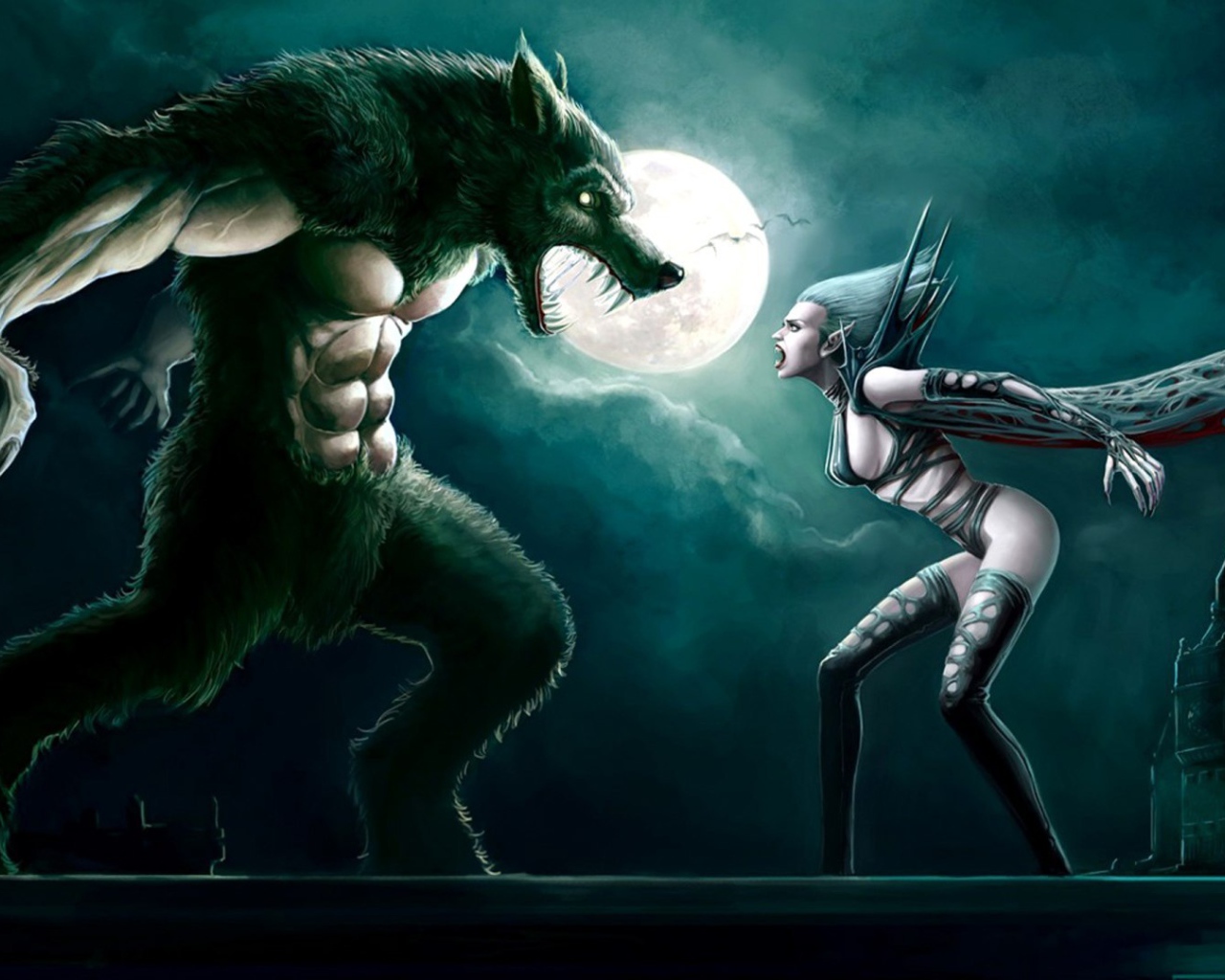 Оборотень против вампирши