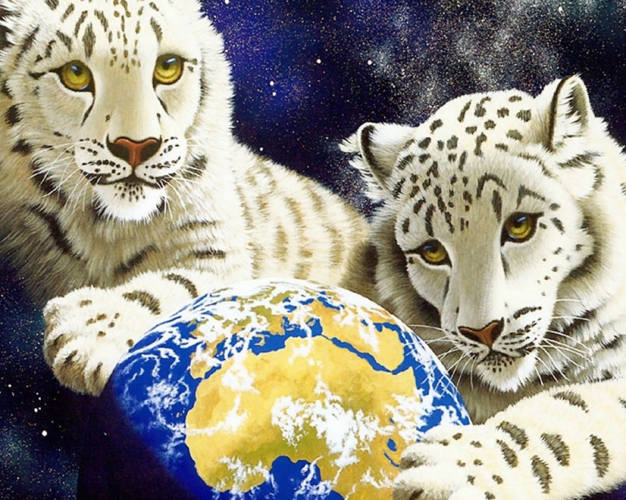 Белые тигрята берегут Землю