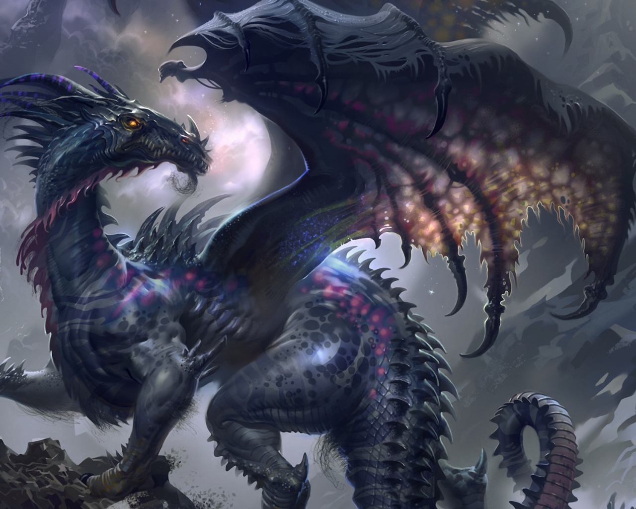 Крылатый дракон на четырех лапах