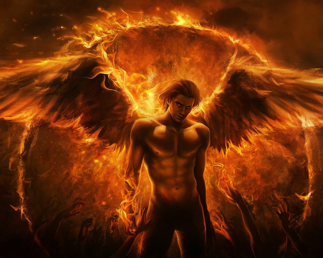 Крылатый огненный демон