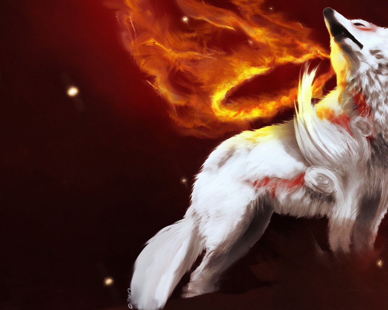 Раненый белый волк