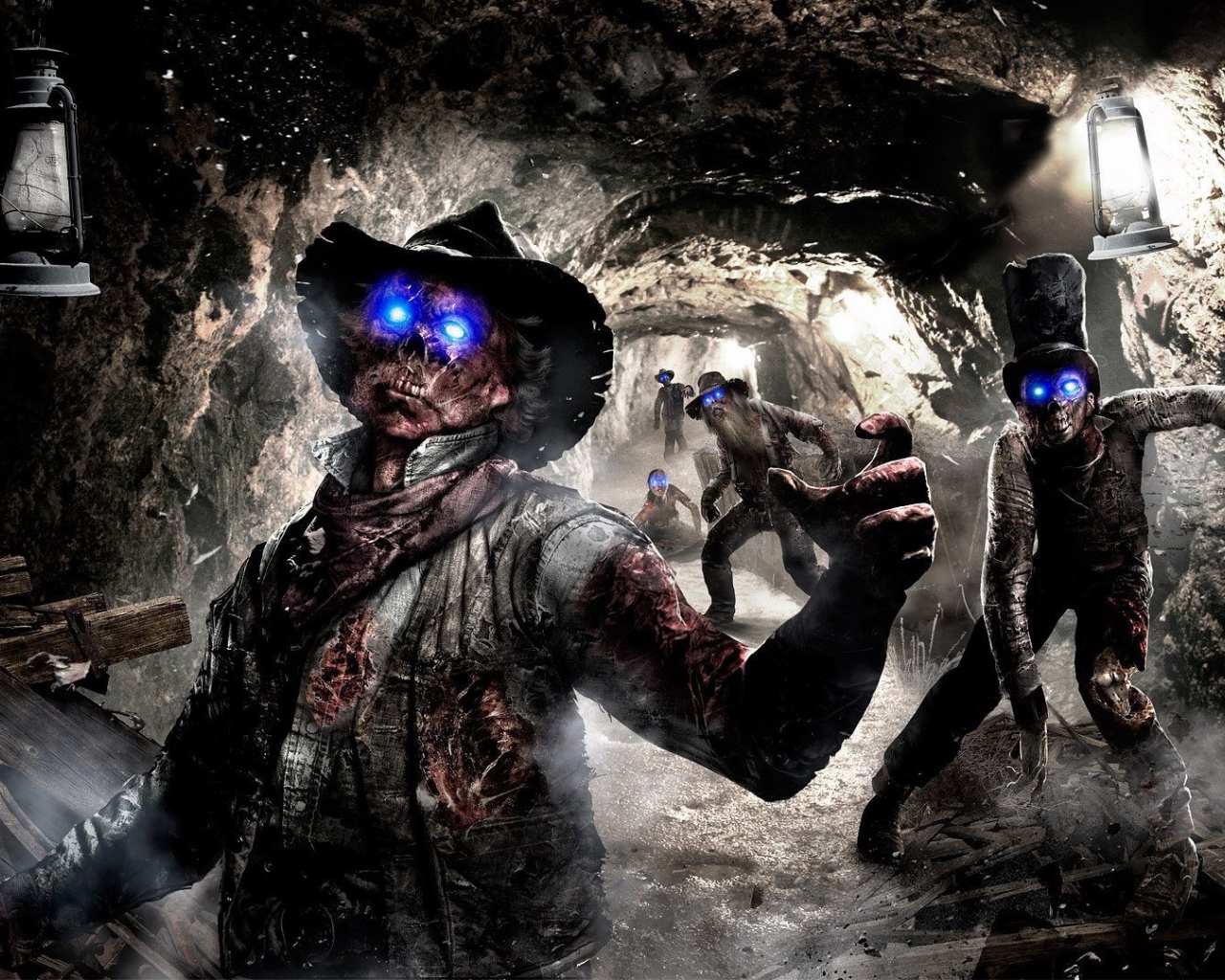 Зомби с горящими синими глазами