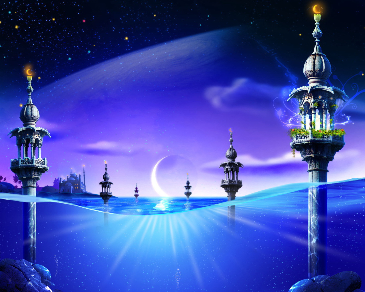 Колонны на дне океана