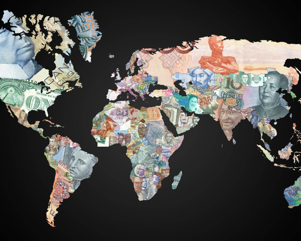 Деньги на карте мира
